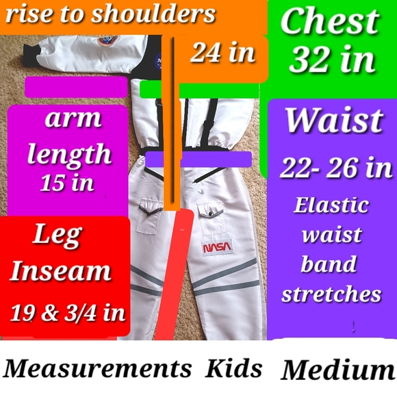 NASA Astronaut Halloween Costume boy/girl Med*blue suit 👨‍🚀 - Picture 3 of 9